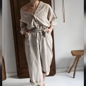 Gabola Manufaktura Etsy 100% Linen Jumpsuit O/S